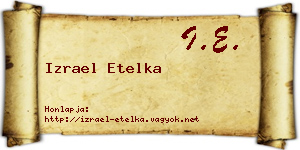 Izrael Etelka névjegykártya